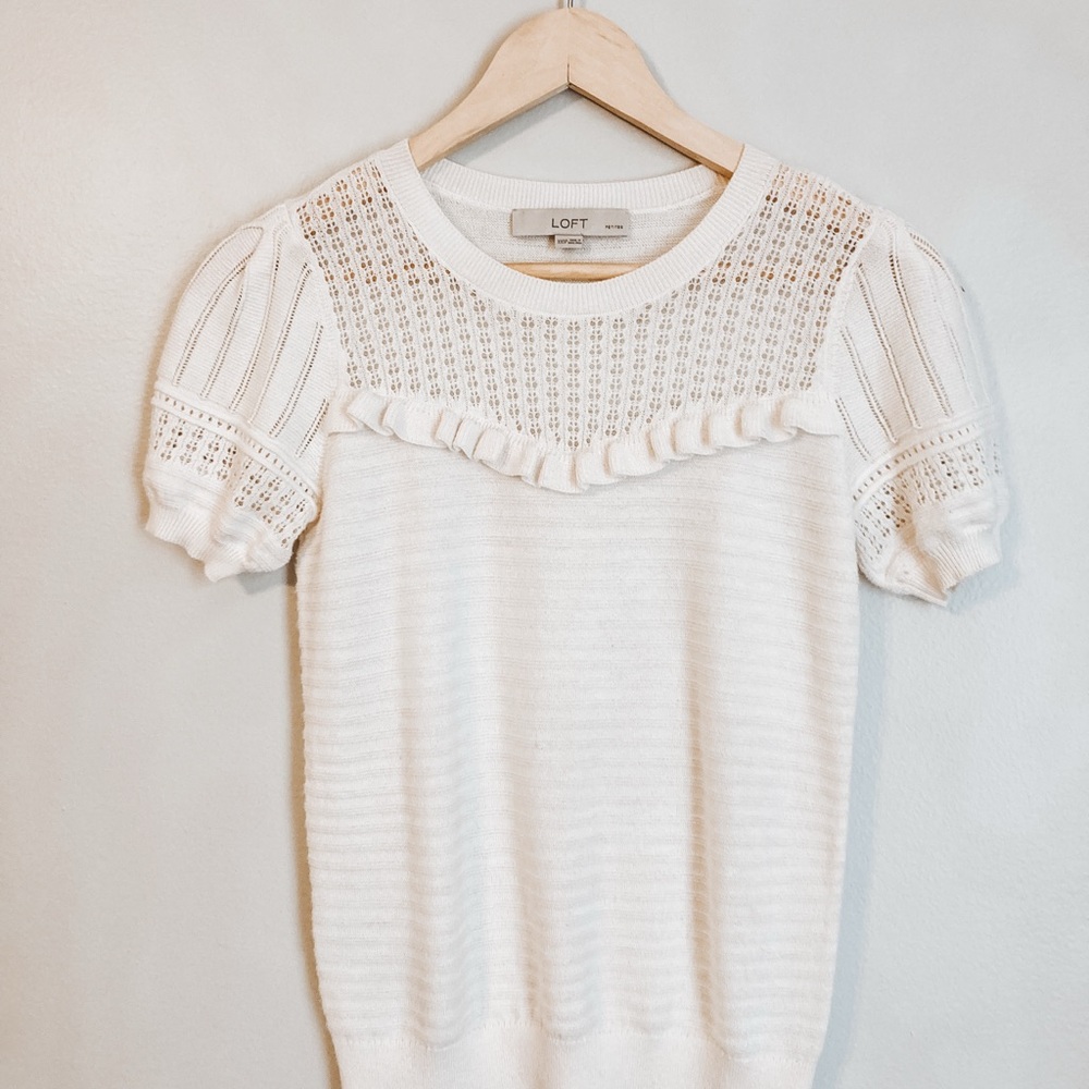 LOFT cream Knit Women's Top